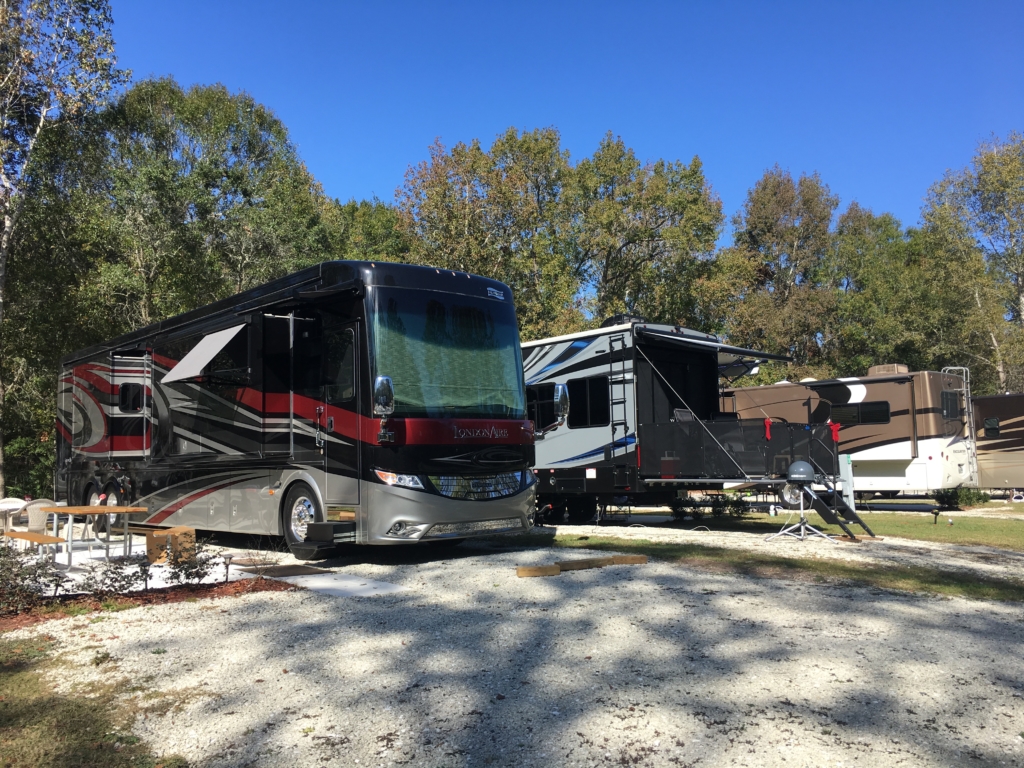 RVs parked at Compass RV Park
