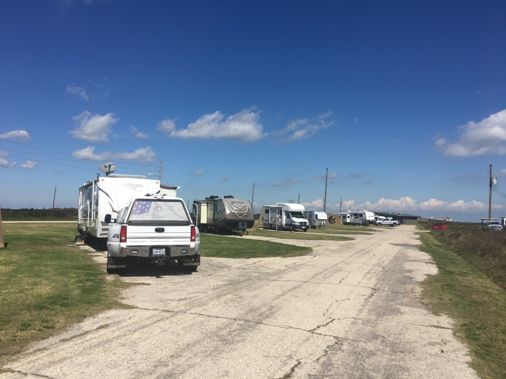 Campsites on the beach side of Galveston Island State Park