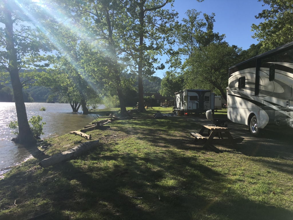 Campsites at New River Campground in Gauley Bridge, West Virginia