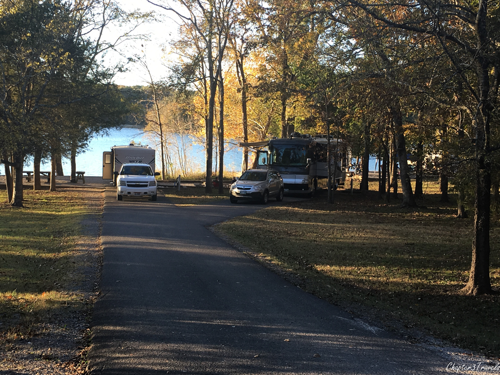 Campsites with views of the water at Seven Points Campground in Hermitage, Tennessee