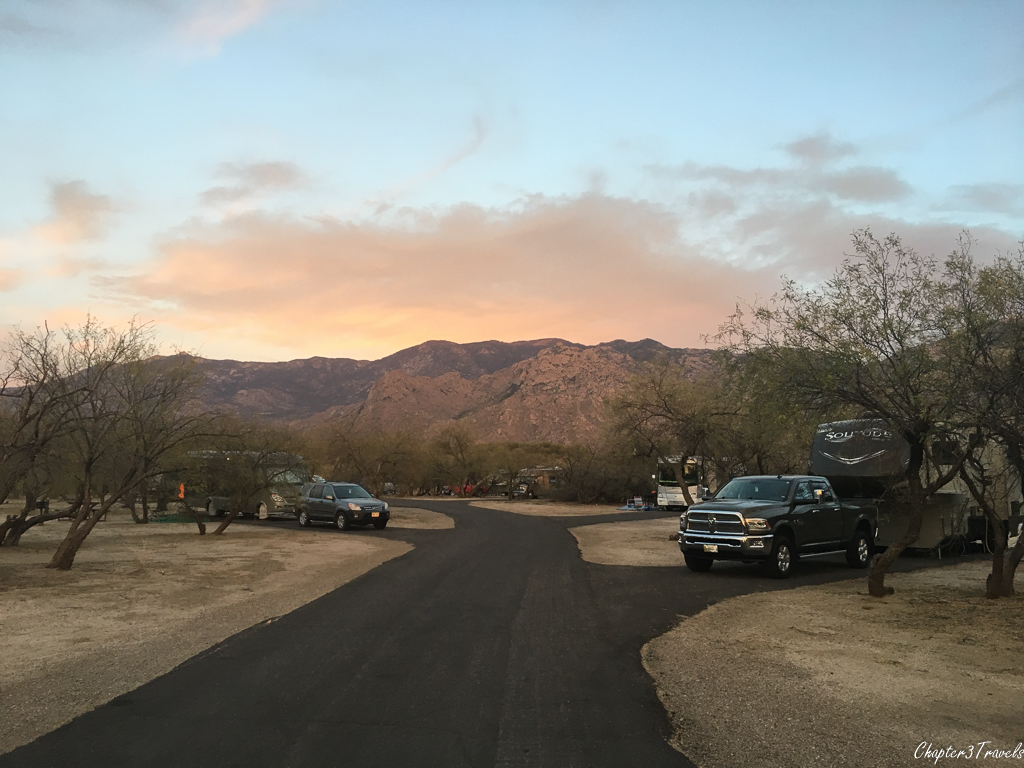 Campsites in A loop at Catalina State Park in Tucson, Arizona