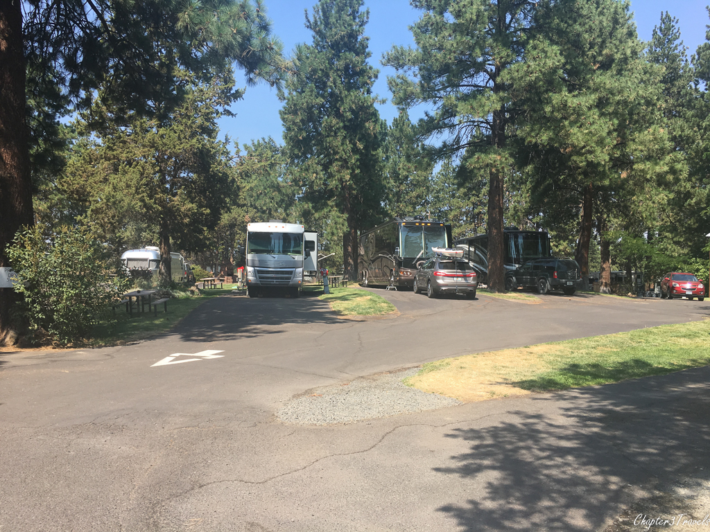 Campsites at Scandia RV Park in Bend, Oregon