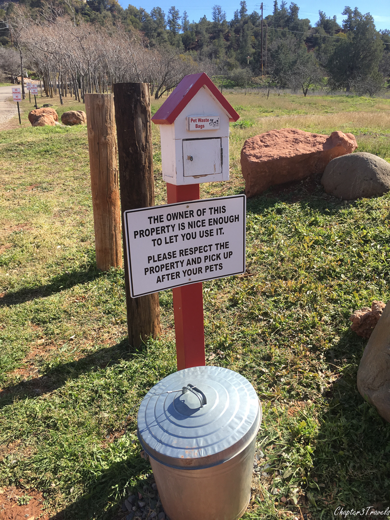 Sign telling people to clean up after their dogs at Rancho Sedona