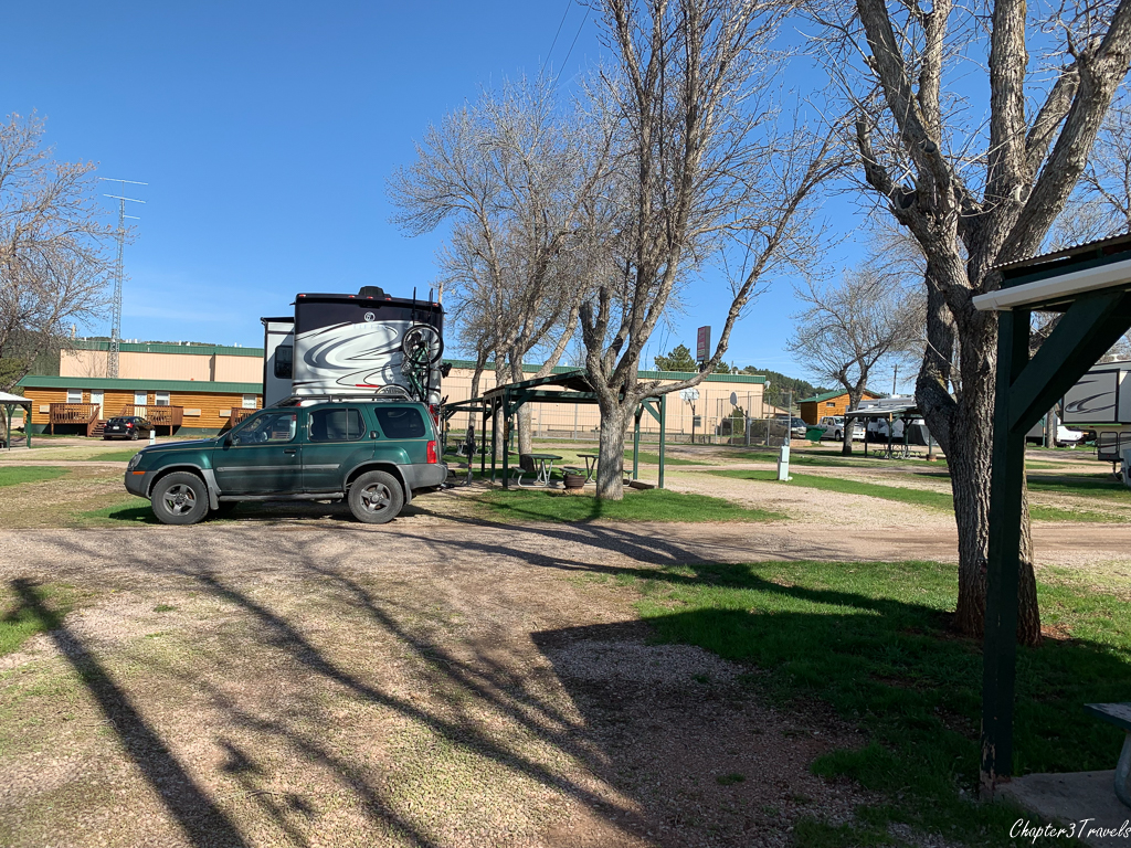 Campsites at Happy Holiday RV Resort in Rapid City, South Dakota