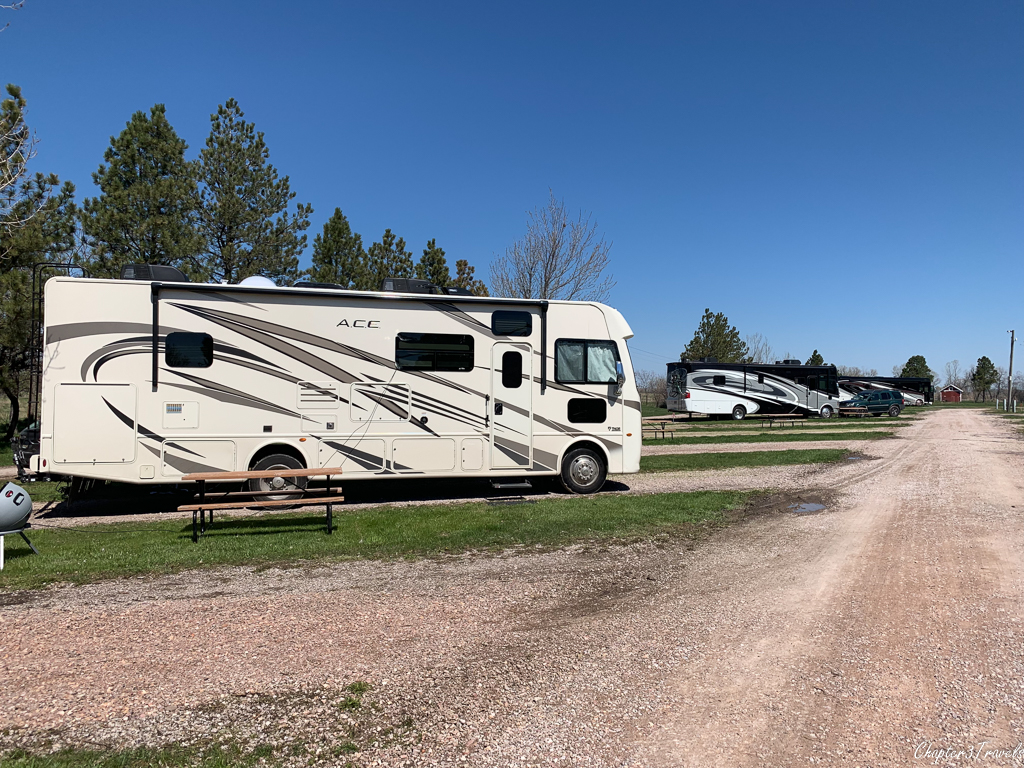 Campsites at Sleepy Hollow RV Park in Wall, South Dakota
