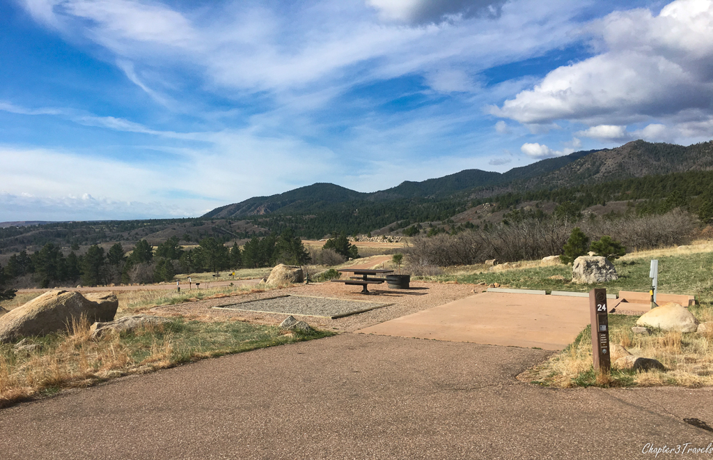 Campsite at Cheyenne Mountain State Park in Colorado Springs