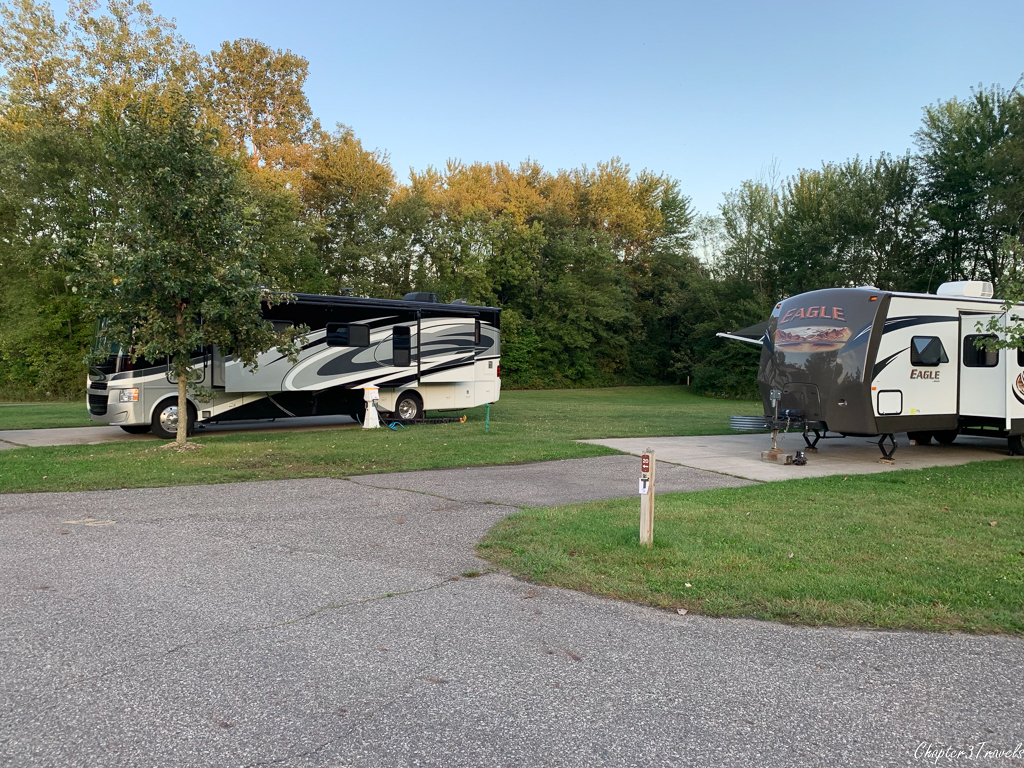 Campsites at Markin Glen County Park in Kalamazoo, Michigan