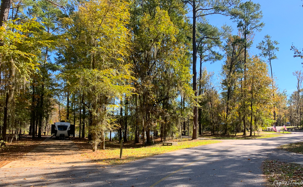 Campsites at Gunter Hill State Park in Montgomery, Alabama